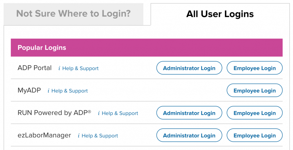 example of ADP login for golinks 