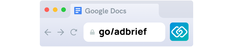 Using go/adbrief in a web browser address bar