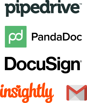 Sales tools: Pipedrive, PandaDoc, DocuSign, Insightly, Gmail