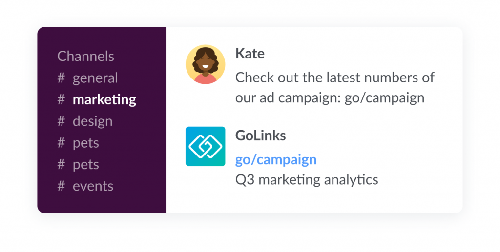 Best URL shortener: GoLinks Slack integration 