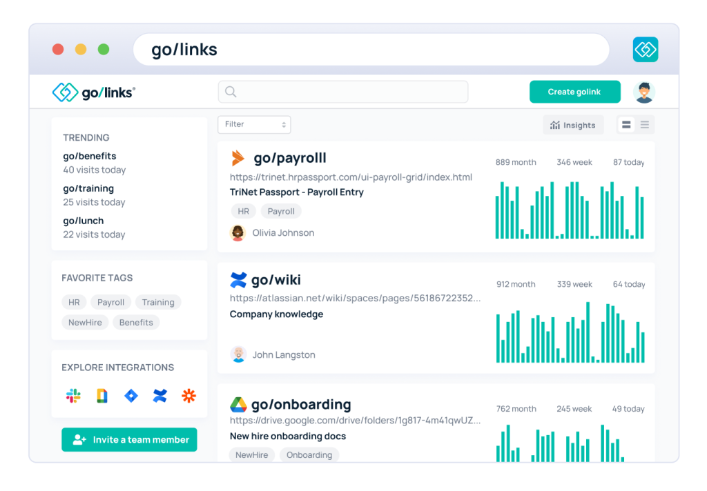 HR Workflow Software: GoLinks