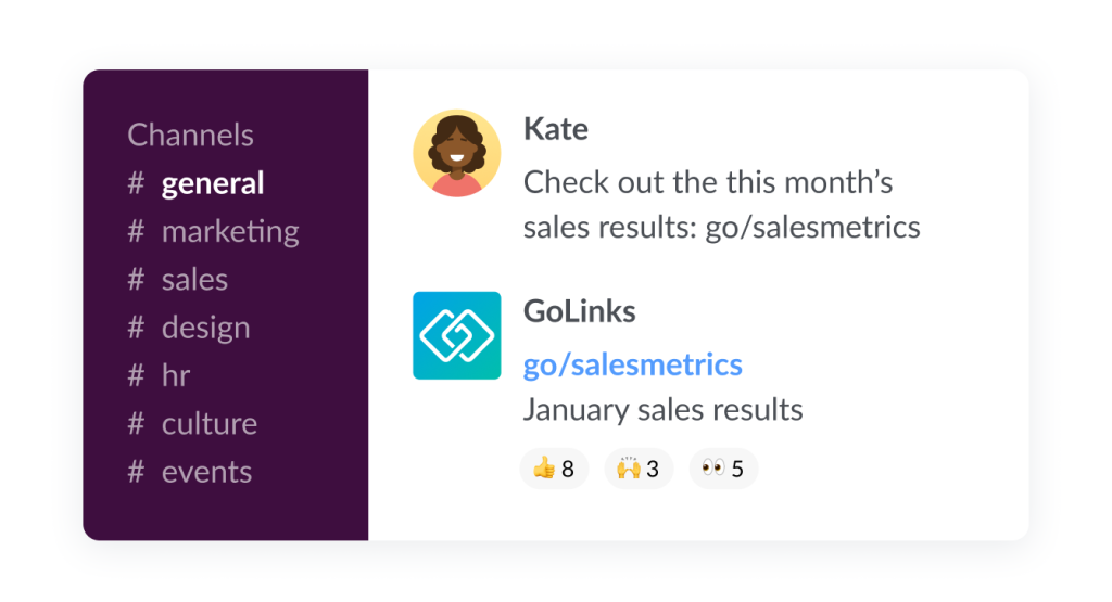 Use GoLinks and Slack for better sales workflows