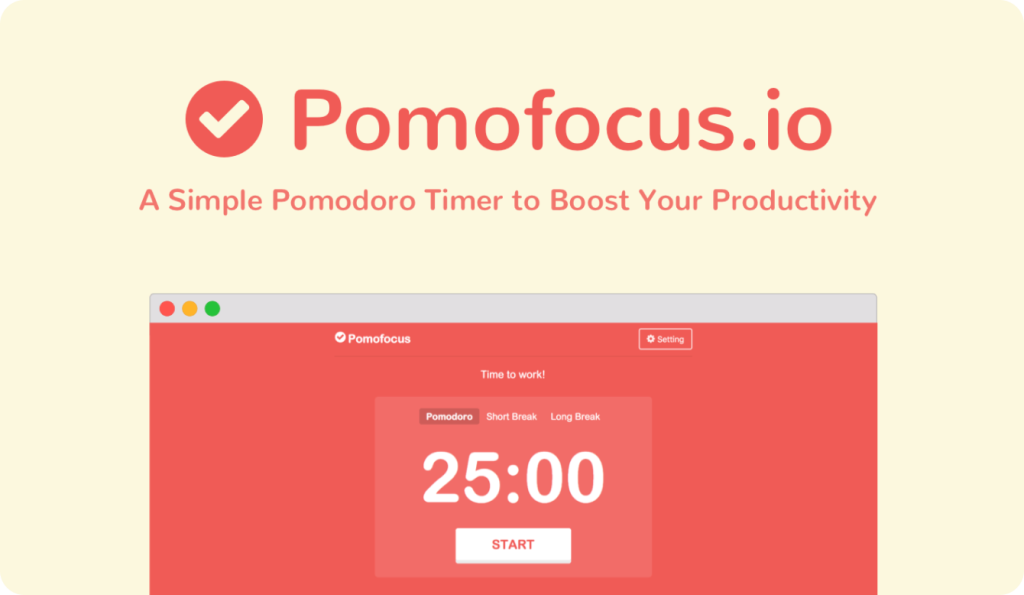 Work from Home Productivity Tools: Pomofocus