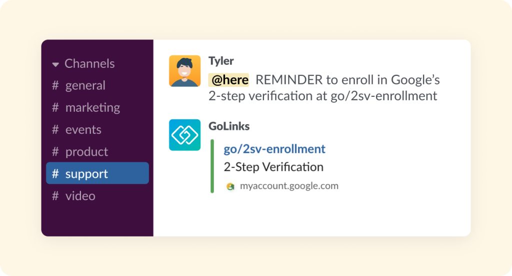 Use GoLinks within Slack to revamp your IT support process
