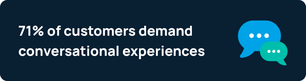 Help Desk Ticket Workflow Stat: 71% of customers demand conversational experiences