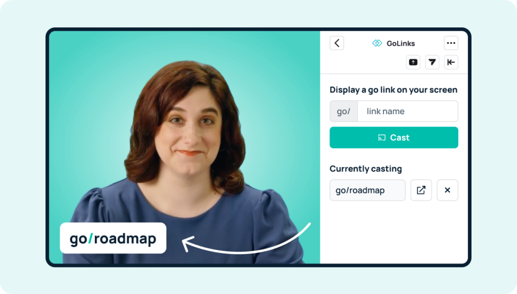 GoLinks Zoom integration: cast a go link on your screen