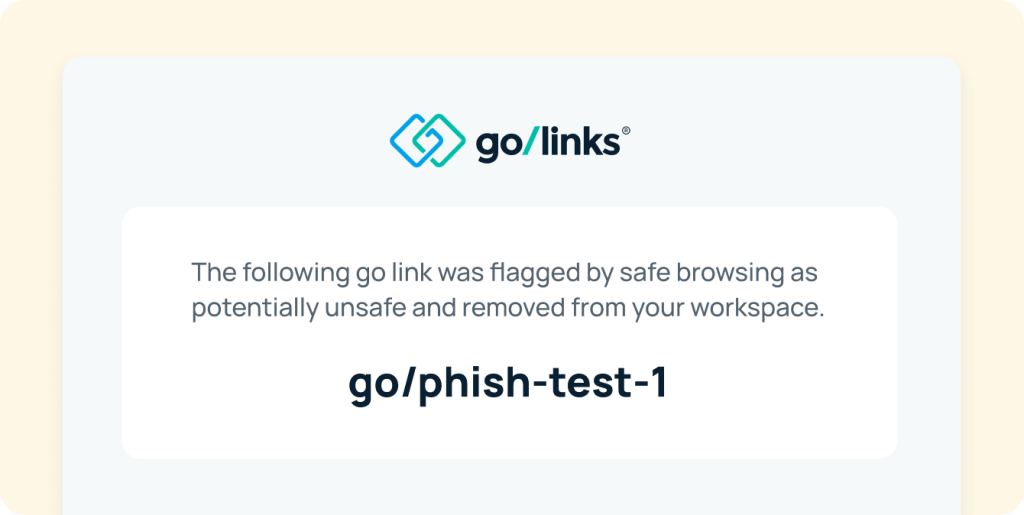 GoLinks Google Safe Browsing