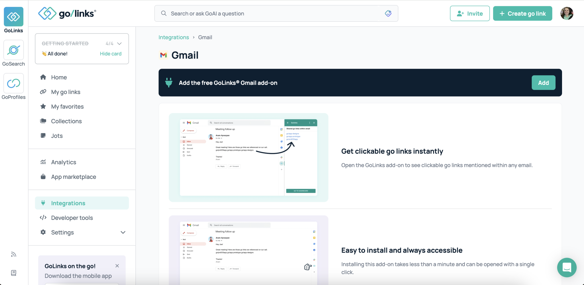 The GoLinks® Help Center - Adding and Using the GoLinks Gmail Integration