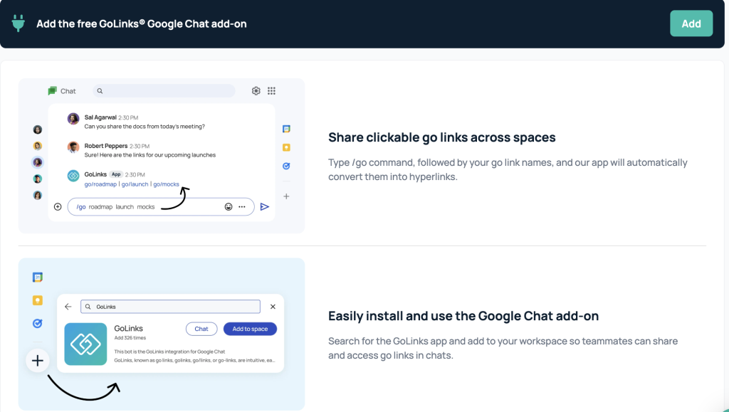 adding the google chat integration